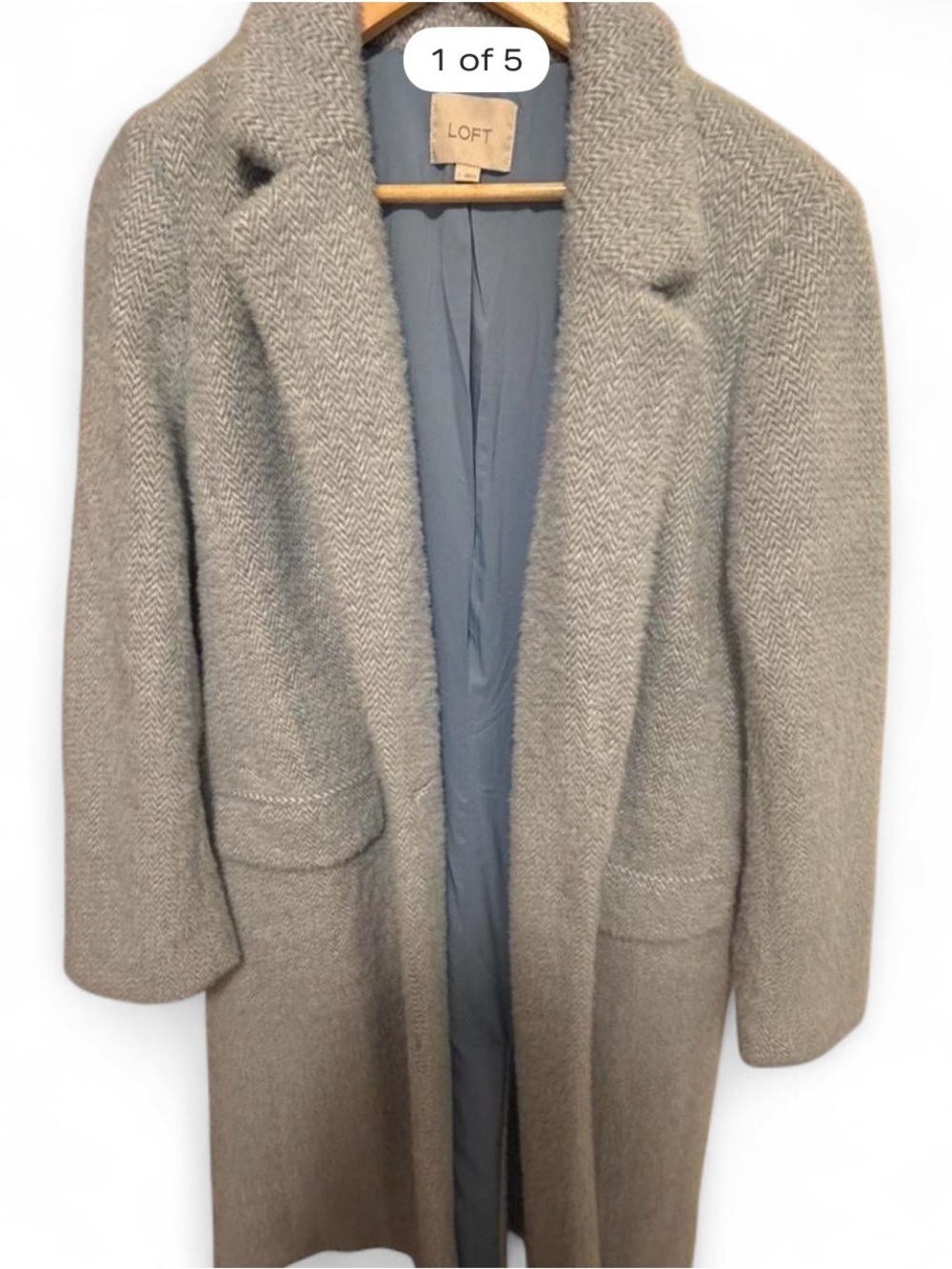 LOFT Herringbone Long Trench Coat